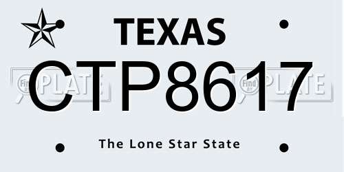 CTP8617 Texas License Plate