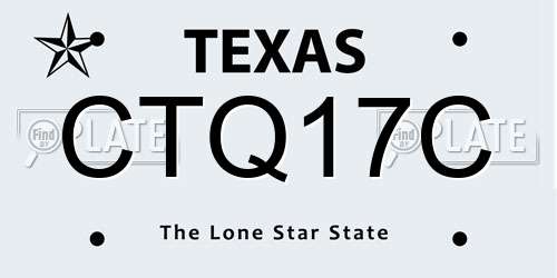 CTQ17C Texas License Plate