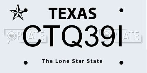 CTQ39I Texas License Plate