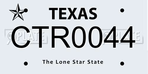 CTR0044 Texas License Plate