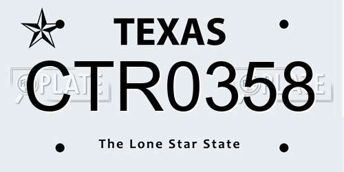 CTR0358 Texas License Plate