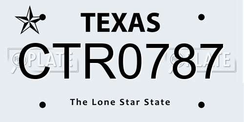 CTR0787 Texas License Plate