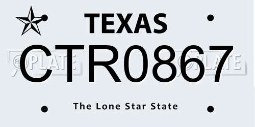 CTR0867 Texas License Plate