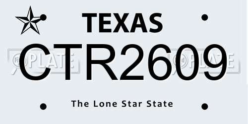 CTR2609 Texas License Plate