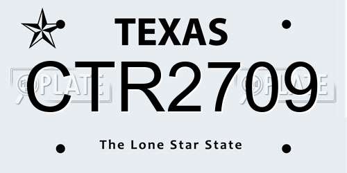CTR2709 Texas License Plate