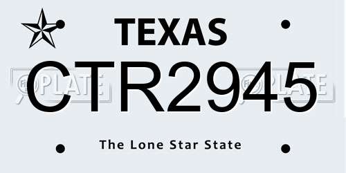 CTR2945 Texas License Plate
