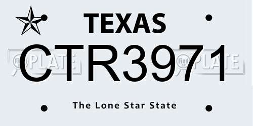 CTR3971 Texas License Plate