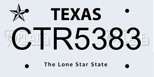 CTR5383 Texas License Plate