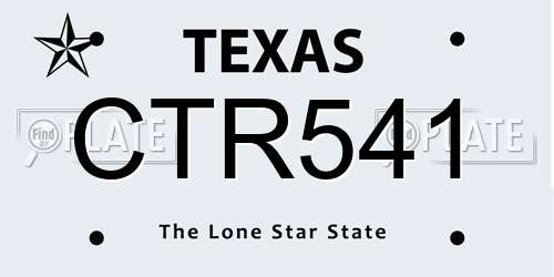 CTR541 Texas License Plate