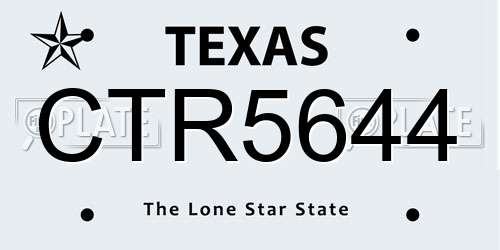 CTR5644 Texas License Plate