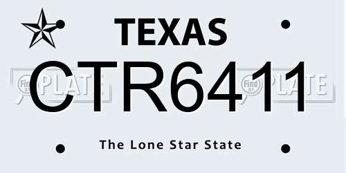 CTR6411 Texas License Plate