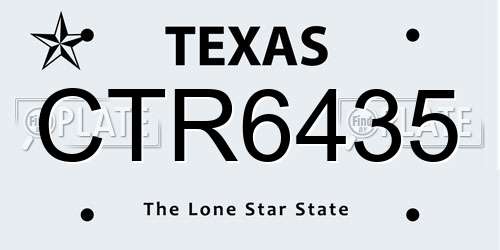CTR6435 Texas License Plate