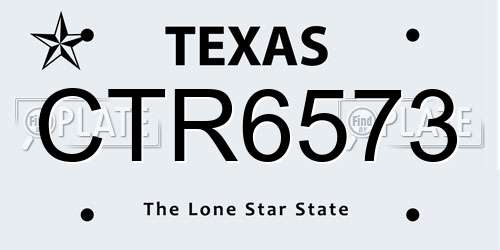 CTR6573 Texas License Plate
