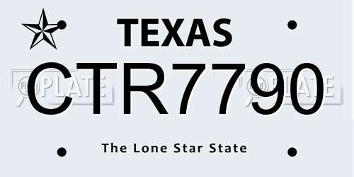 CTR7790 Texas License Plate