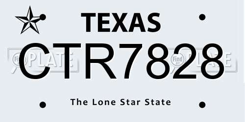 CTR7828 Texas License Plate