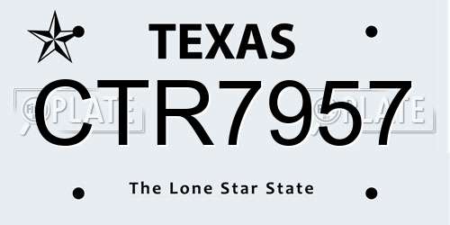 CTR7957 Texas License Plate