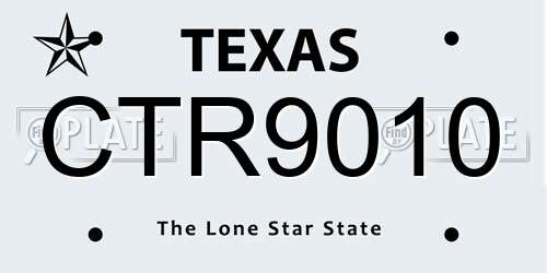 CTR9010 Texas License Plate