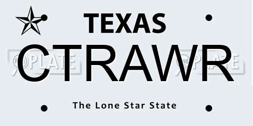 CTRAWR Texas License Plate