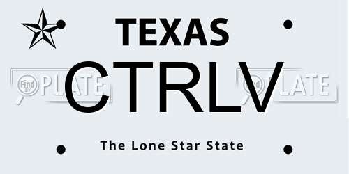 CTRLV Texas License Plate