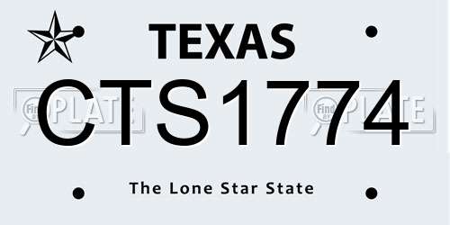CTS1774 Texas License Plate