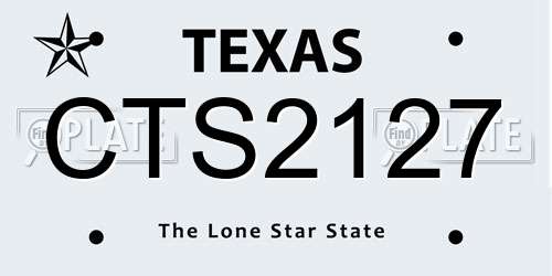 CTS2127 Texas License Plate