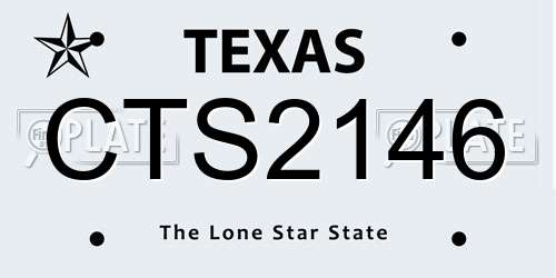 CTS2146 Texas License Plate