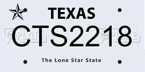 CTS2218 Texas License Plate