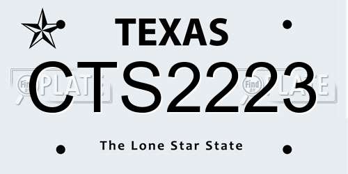 CTS2223 Texas License Plate