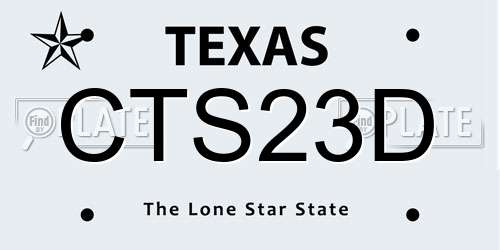 CTS23D Texas License Plate