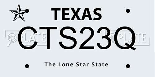 CTS23Q Texas License Plate