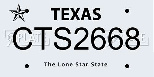 CTS2668 Texas License Plate
