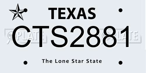 CTS2881 Texas License Plate