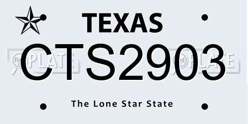 CTS2903 Texas License Plate
