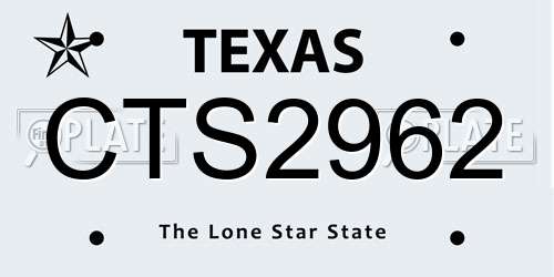 CTS2962 Texas License Plate