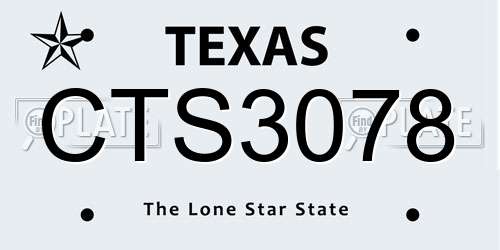 CTS3078 Texas License Plate