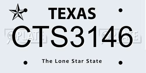 CTS3146 Texas License Plate
