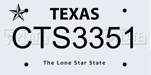 CTS3351 Texas License Plate