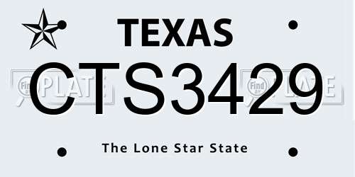 CTS3429 Texas License Plate