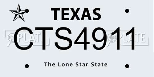 CTS4911 Texas License Plate