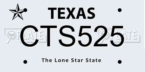 CTS525 Texas License Plate