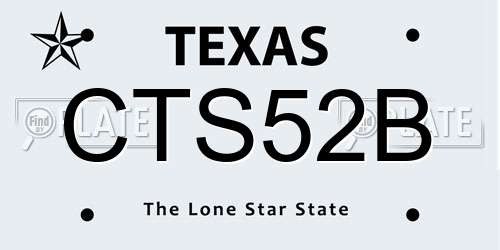 CTS52B Texas License Plate