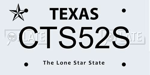 CTS52S Texas License Plate
