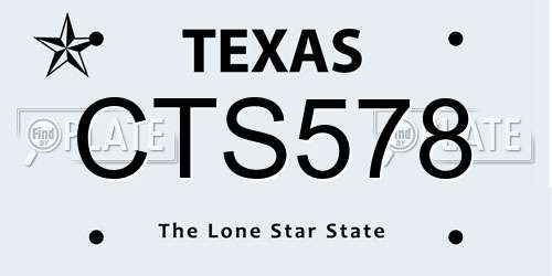 CTS578 Texas License Plate