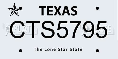 CTS5795 Texas License Plate