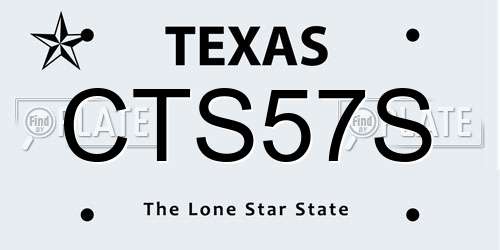 CTS57S Texas License Plate