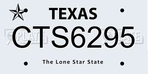 CTS6295 Texas License Plate