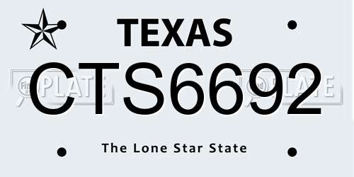 CTS6692 Texas License Plate