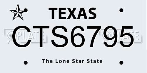 CTS6795 Texas License Plate