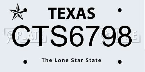 CTS6798 Texas License Plate