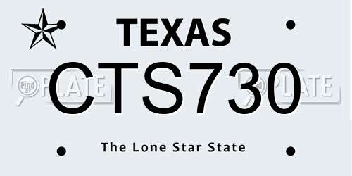 CTS730 Texas License Plate
